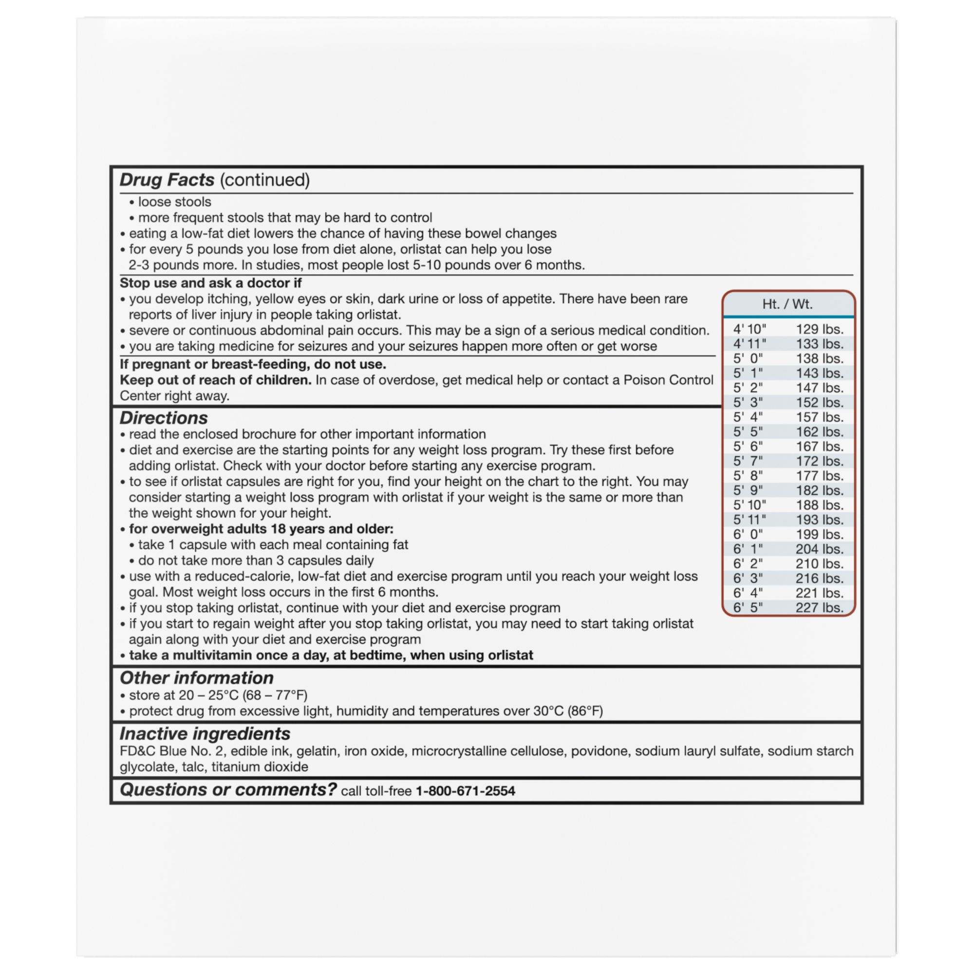 Alli Diet Weight Loss Supplement Pills, Orlistat