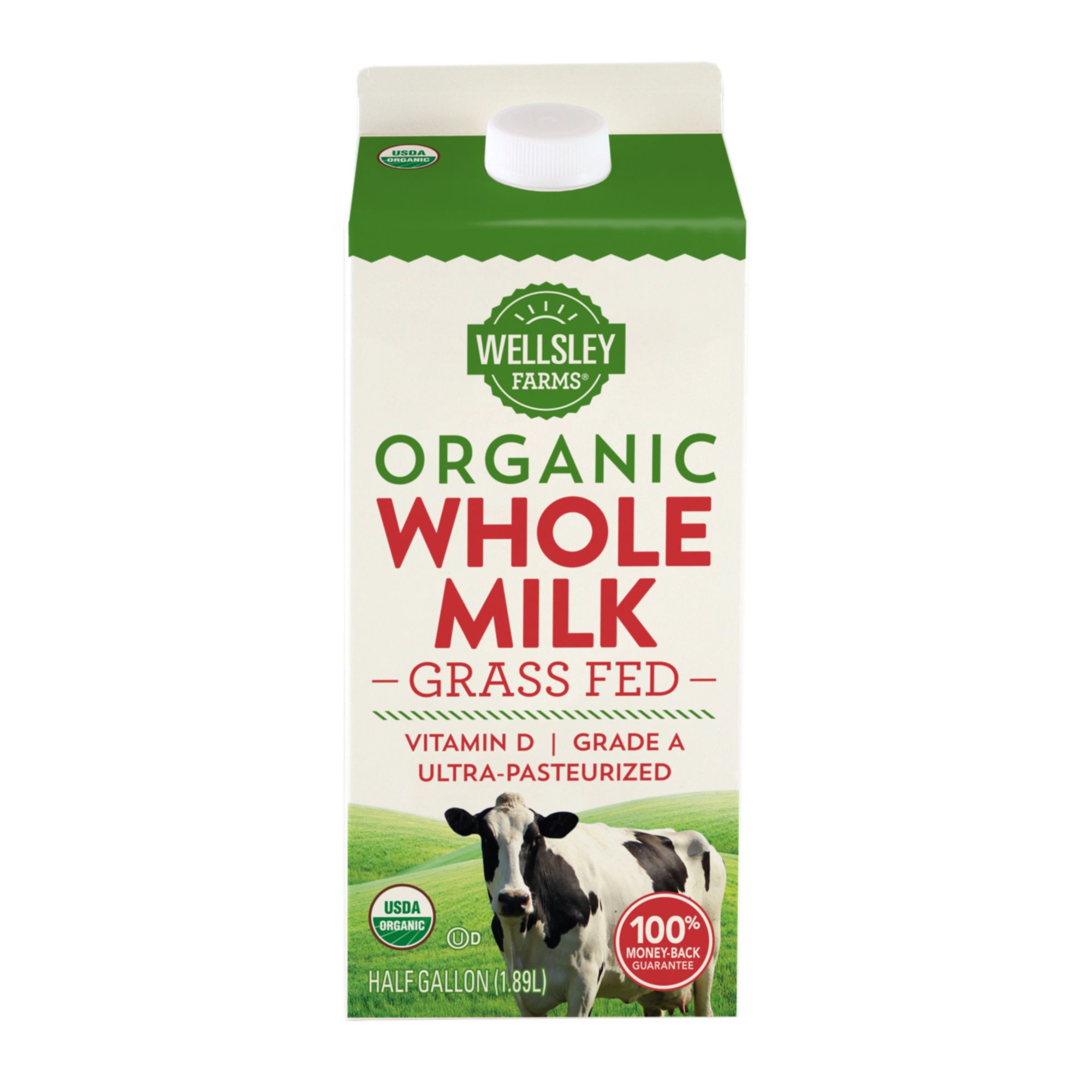 Wellsley Farms Organic Grass-Fed Whole Milk, 64 oz.