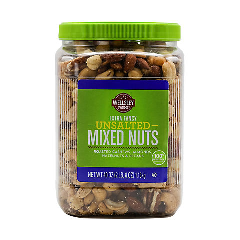 Wellsley Farms Extra Fancy Unsalted Mixed Nuts, 40 oz.