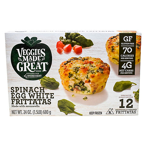 Veggies Made Great Spinach Egg White Frittata, 12 ct.