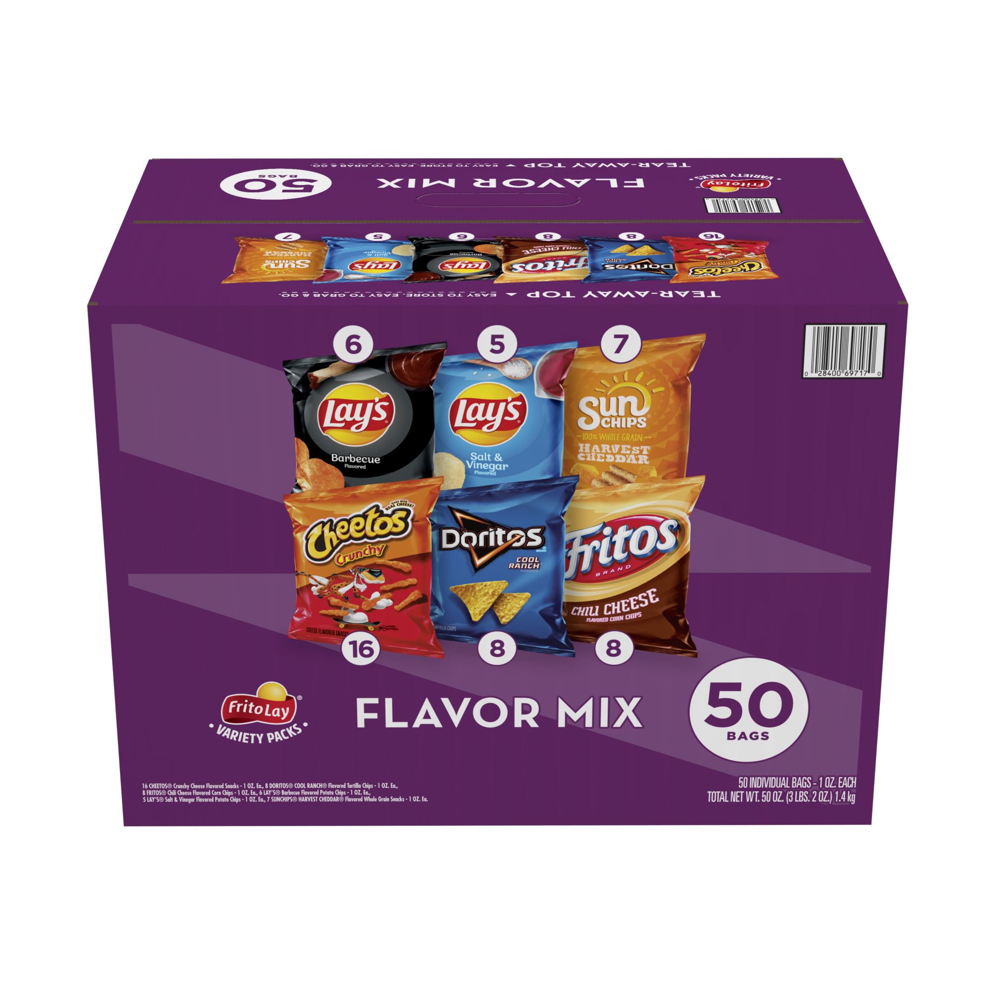 Frito Lay Variety Pack, Flavor Mix, 50 ct.