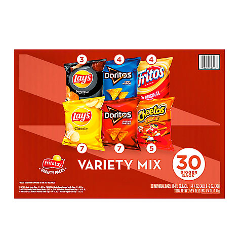 Frito Lay Variety Pack of Snacks and Chips, Variety Mix, 30 ct.