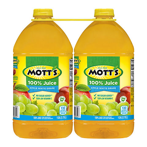 Mott's 100% Apple White Grape Juice Drink, 2 pk./1 gal.