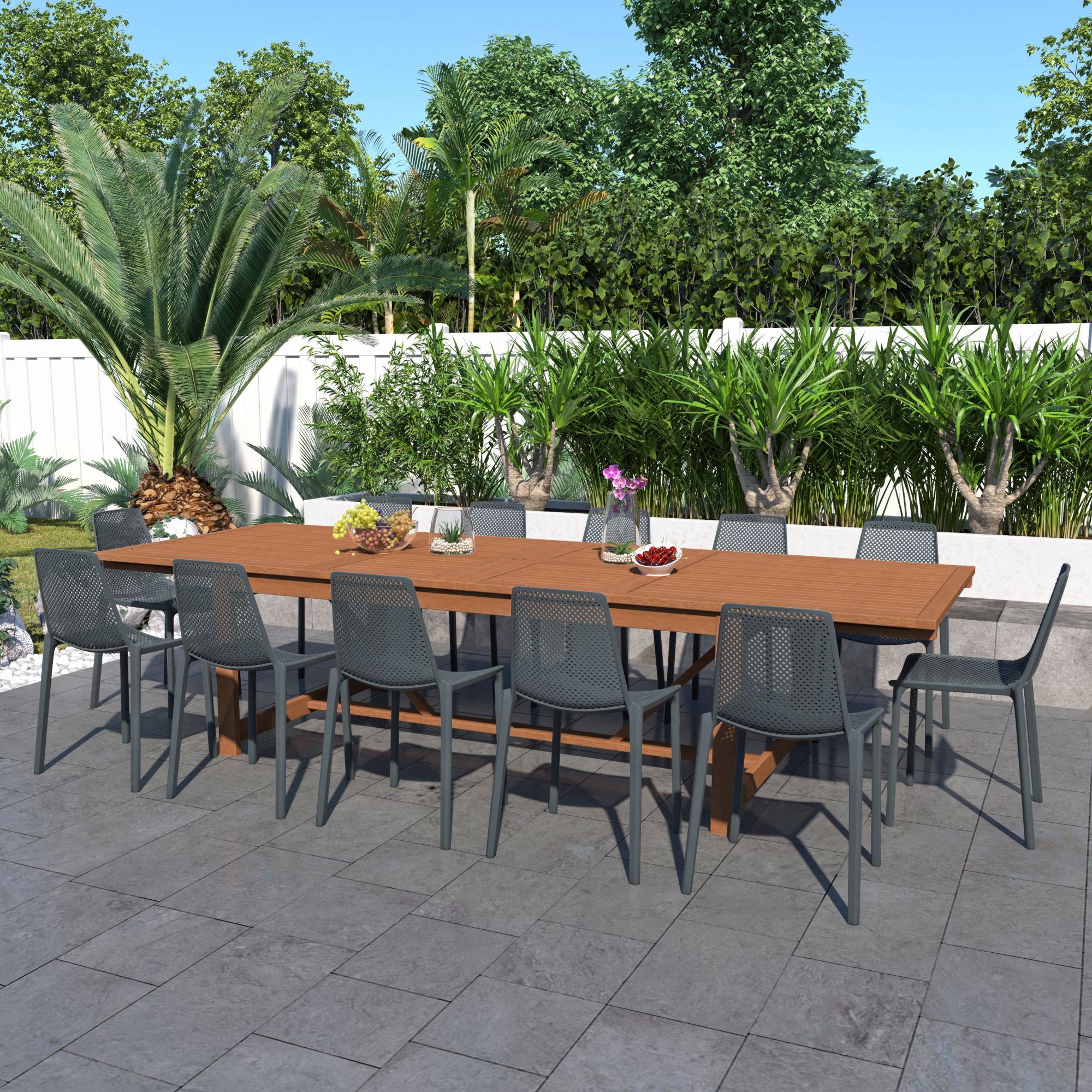 Outdoor dining table online gray