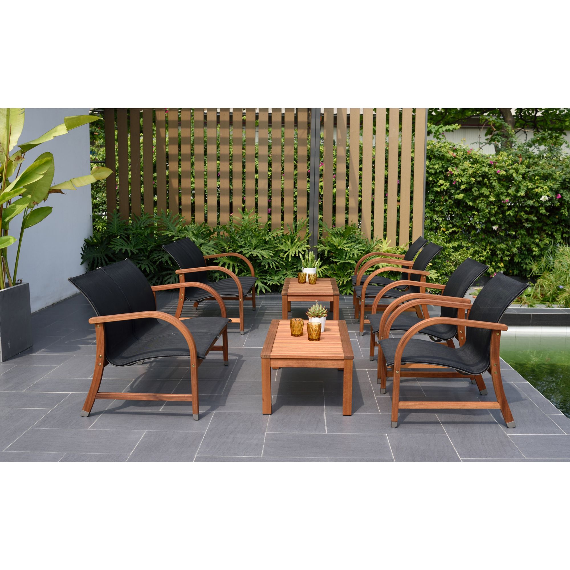 Amazonia 8 Pc. Outdoor Patio Seating Set Brown