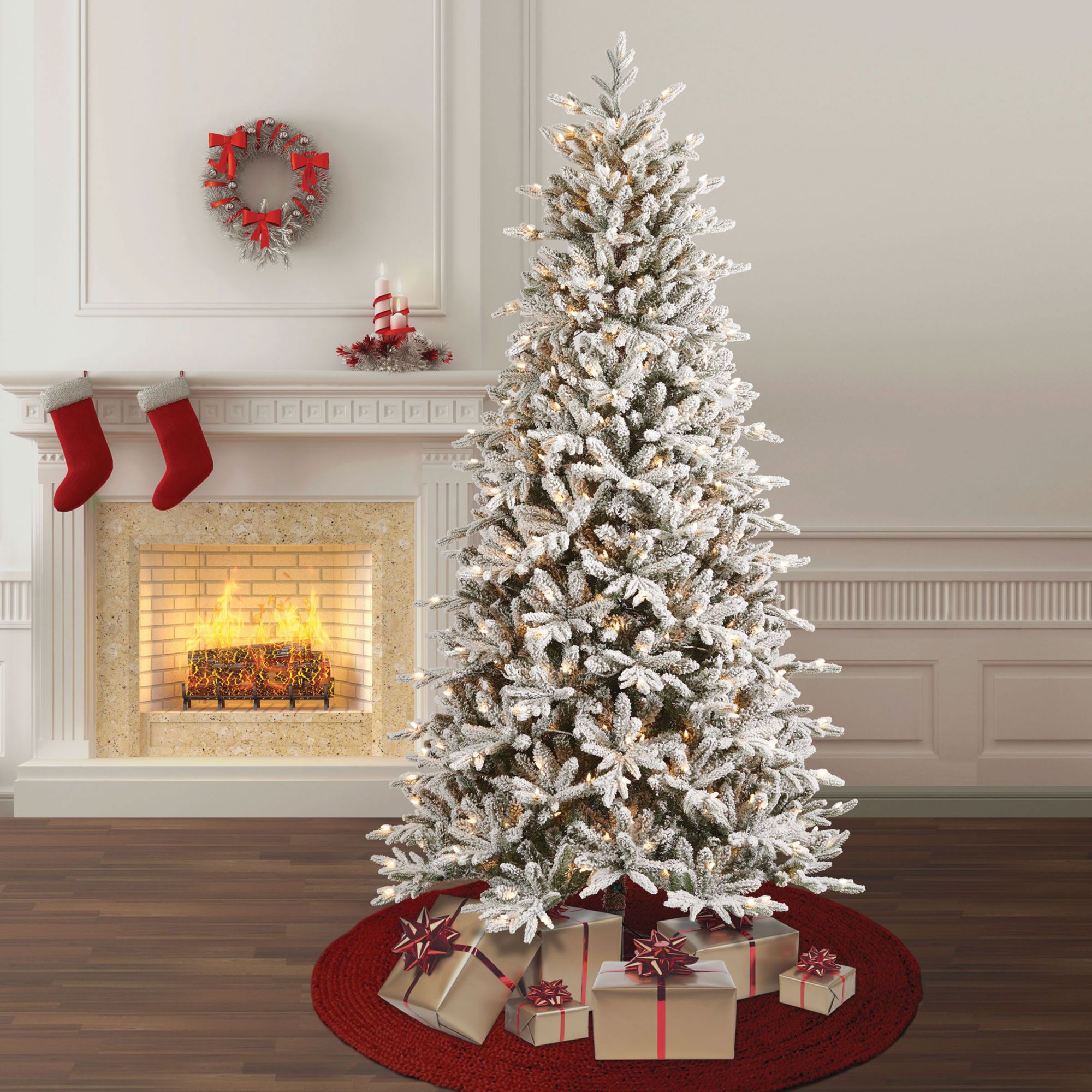 Flocked 7.5 christmas deals tree