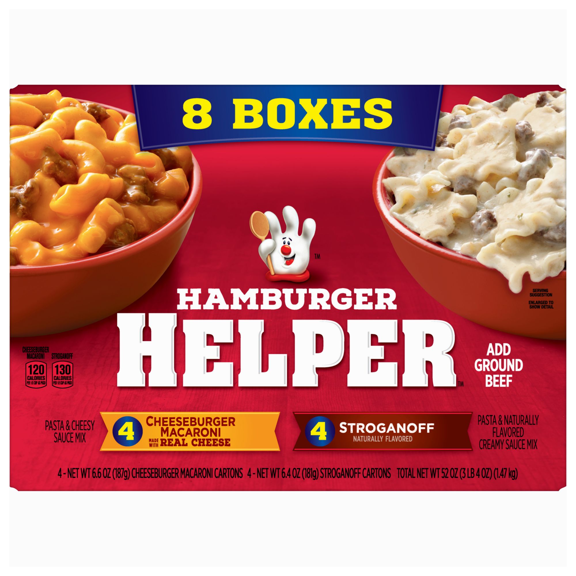 Hamburger Helper Cheeseburger Macaroni & Beef Stroganoff Variety Pack, 8 pk.