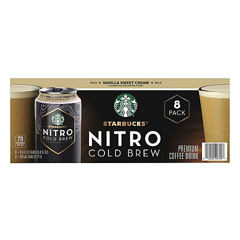 Starbucks Nitro Cold Brew Vanilla Sweet Cream Coffee, 8 ct.