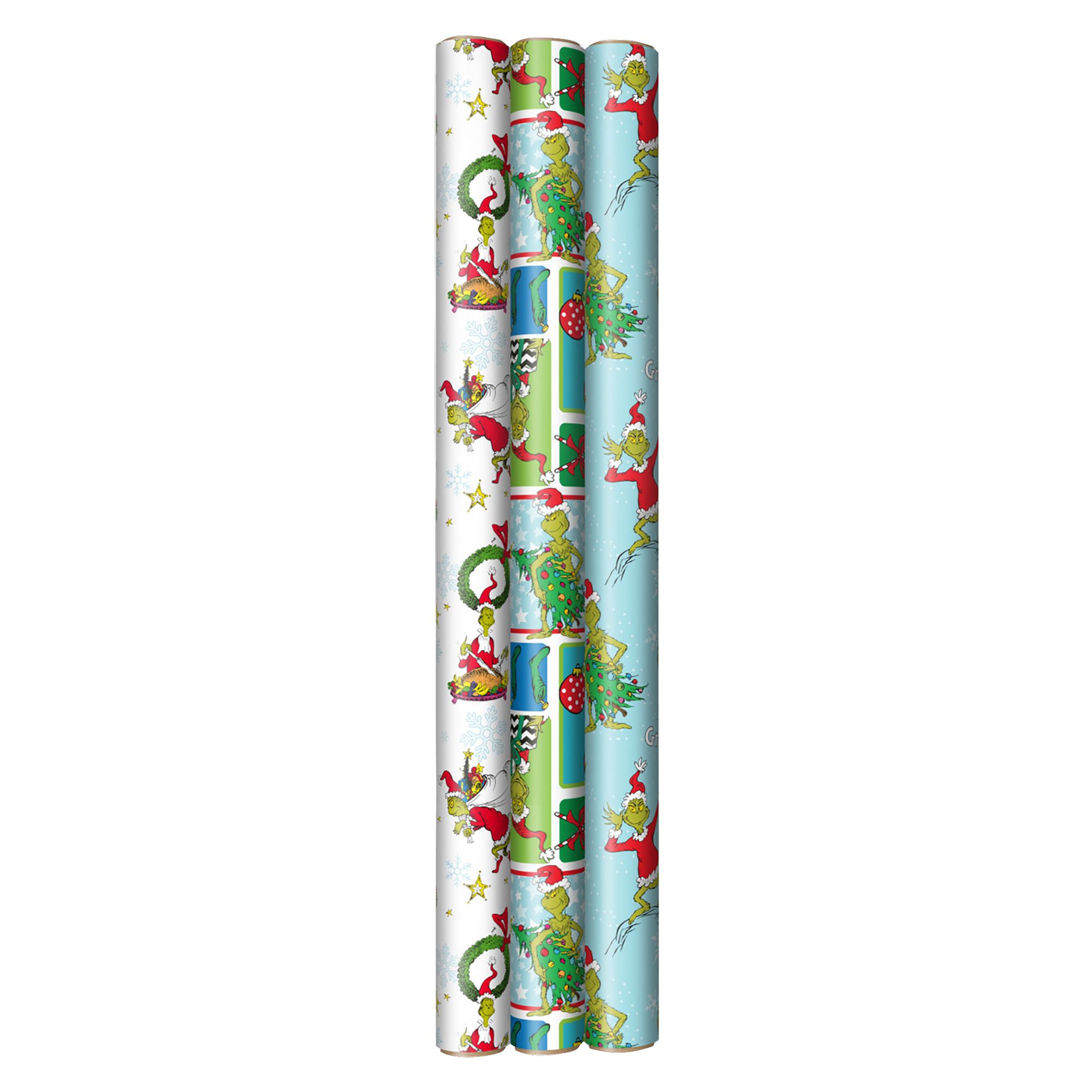 Hallmark Wrapping Paper Christmas the Grinch Green 70 Sq Ft Roll Holiday  Gift 