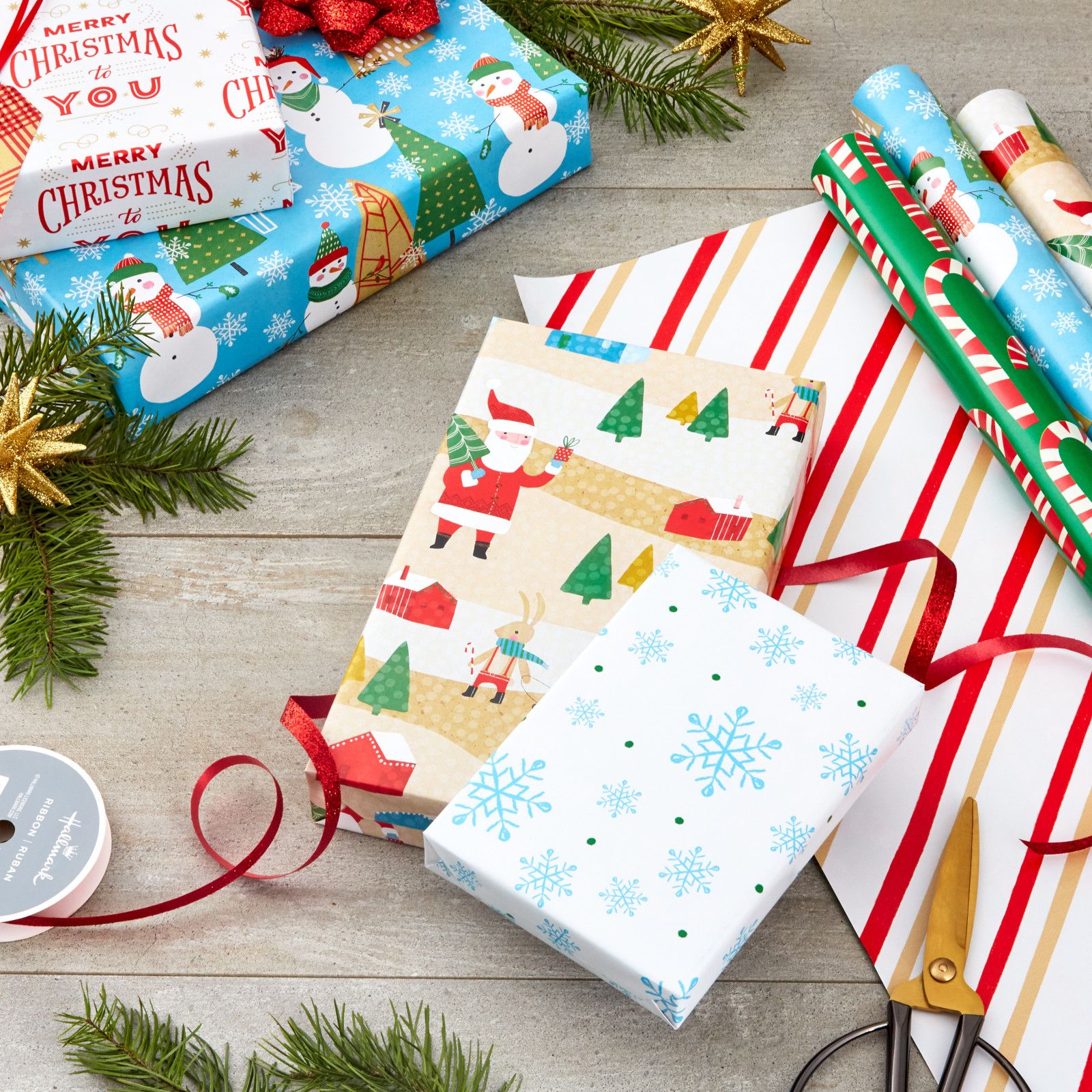 Lowest Price: Hallmark Holiday Wrapping Paper with Cut