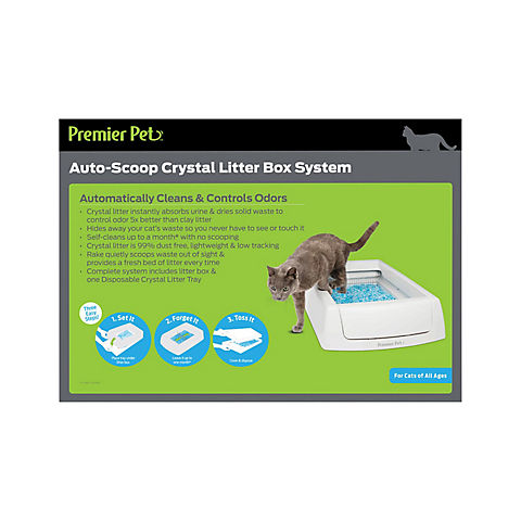 Premier Pet Auto-Scoop Crystal Litter Box System