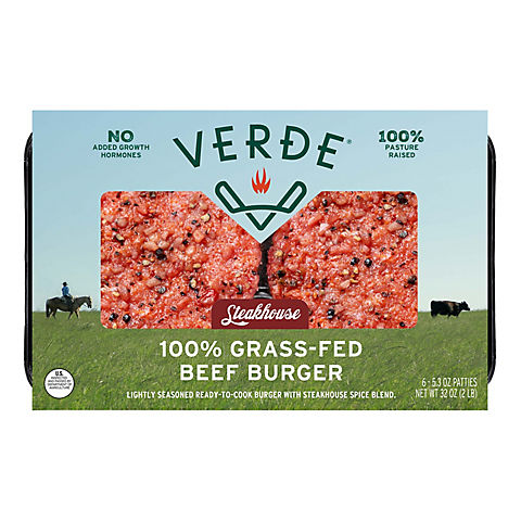 Verde Farms 100% Grass-fed Burger Patties,  2 lbs.