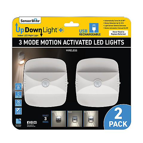 UpDown + Rechargeable Indoor LED Night Light, 2 pk.