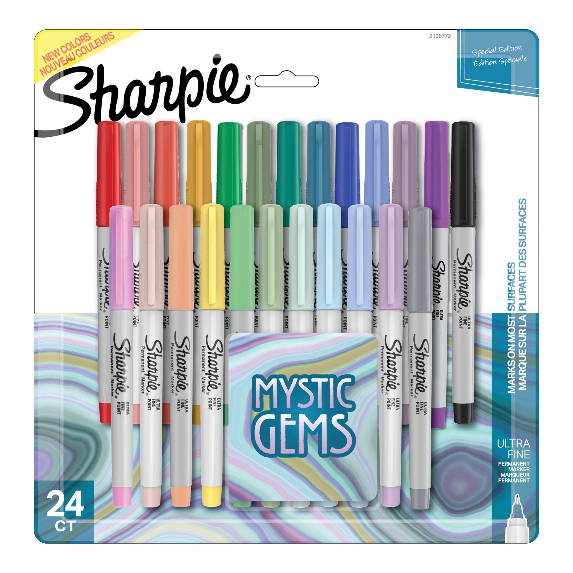 Sharpie Permanent Markers, Fine and Ultra-Fine Tips, Cosmic Colors, 45  Count 