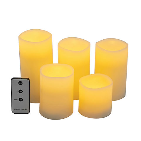 Berkley Jensen Flameless LED Candles with Remote Control, 5 ct.
