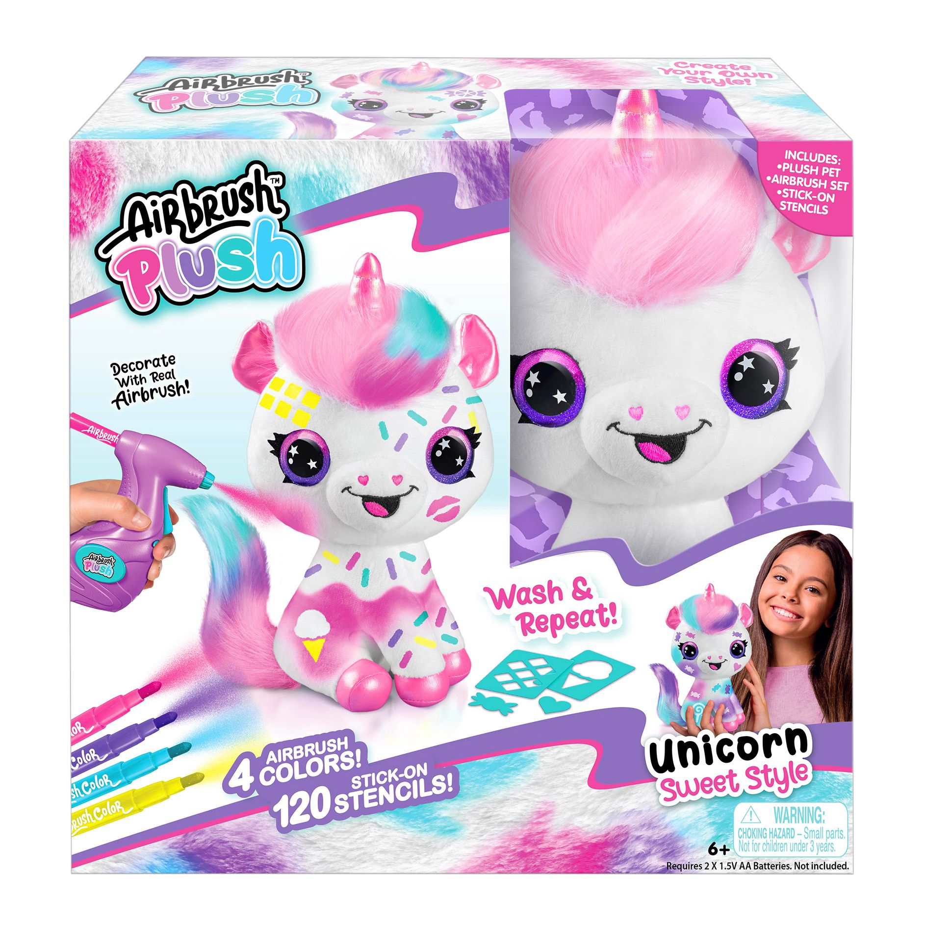 Airbrush Plush Animals - Sweet Unicorn