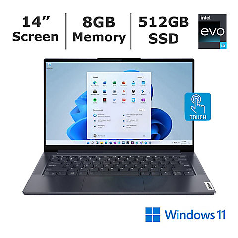 Lenovo IdeaPad Slim 7 14" FHD Touchscreen Notebook, Intel EVO Core i5-1135G7 Processor, 8GB Memory, 512GB SSD