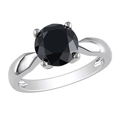 3 ct. t.w. Black Diamond Solitaire Engagement Ring in 10k White Gold