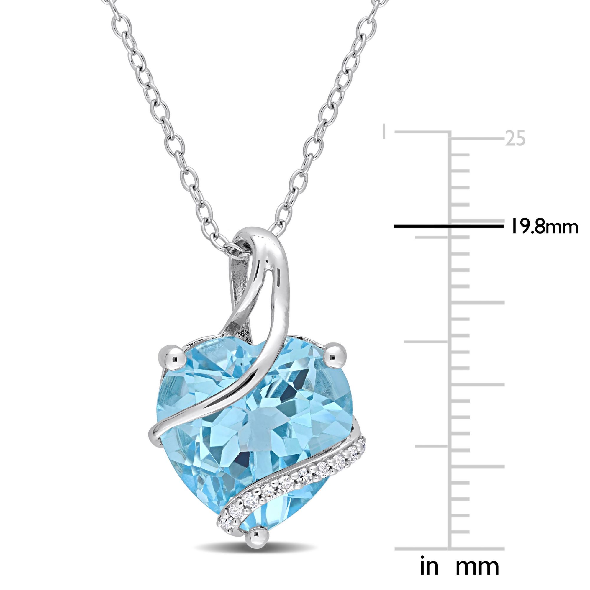 Aquamarine necklace diamond hot sale accents sterling silver