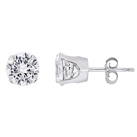 2.6 ct. t.g.w. Created White Sapphire Stud Earrings in 10k White Gold