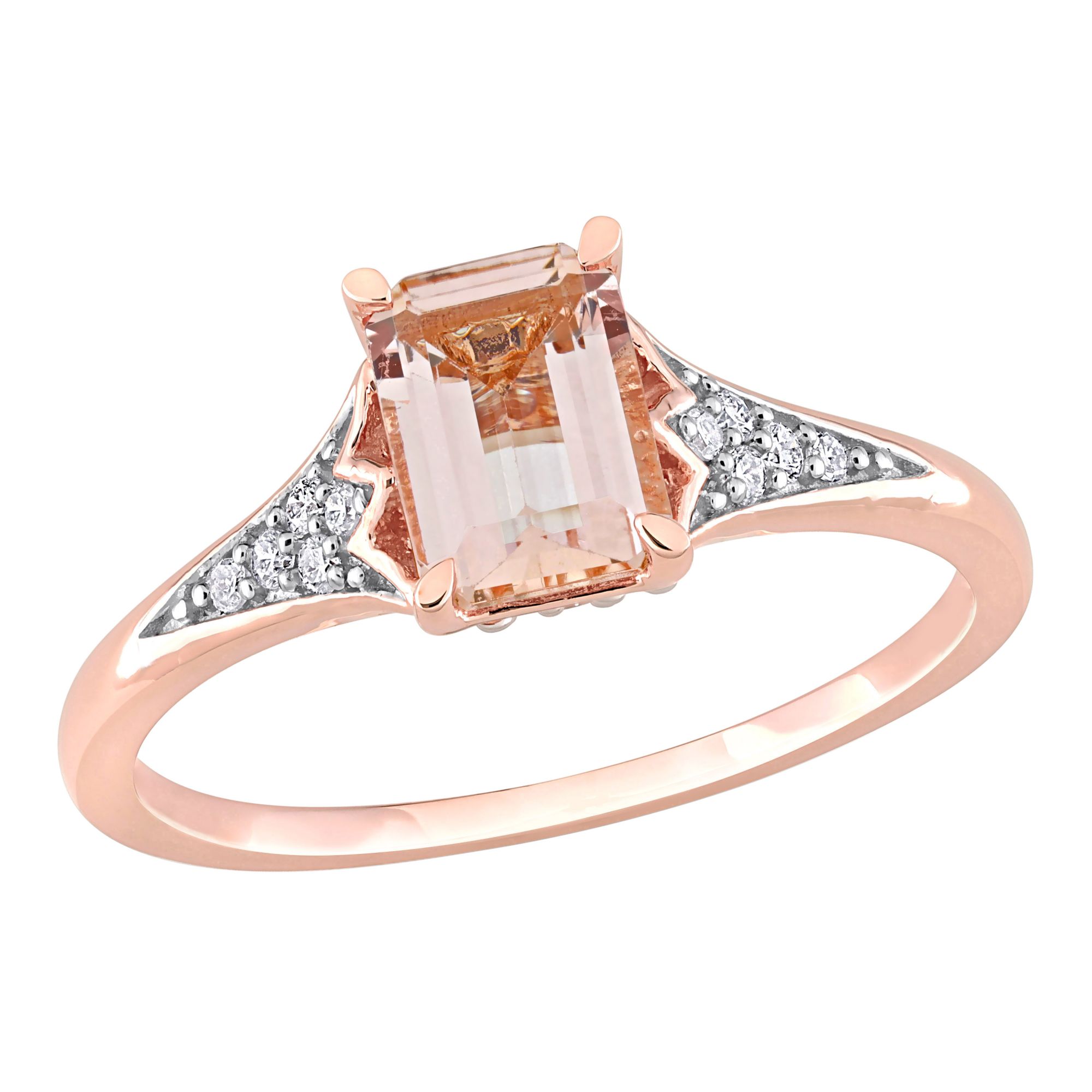 Round Cut Gem Stone Pink Morganite Engagement Ring On10k Rose Gold Wed –  agemz