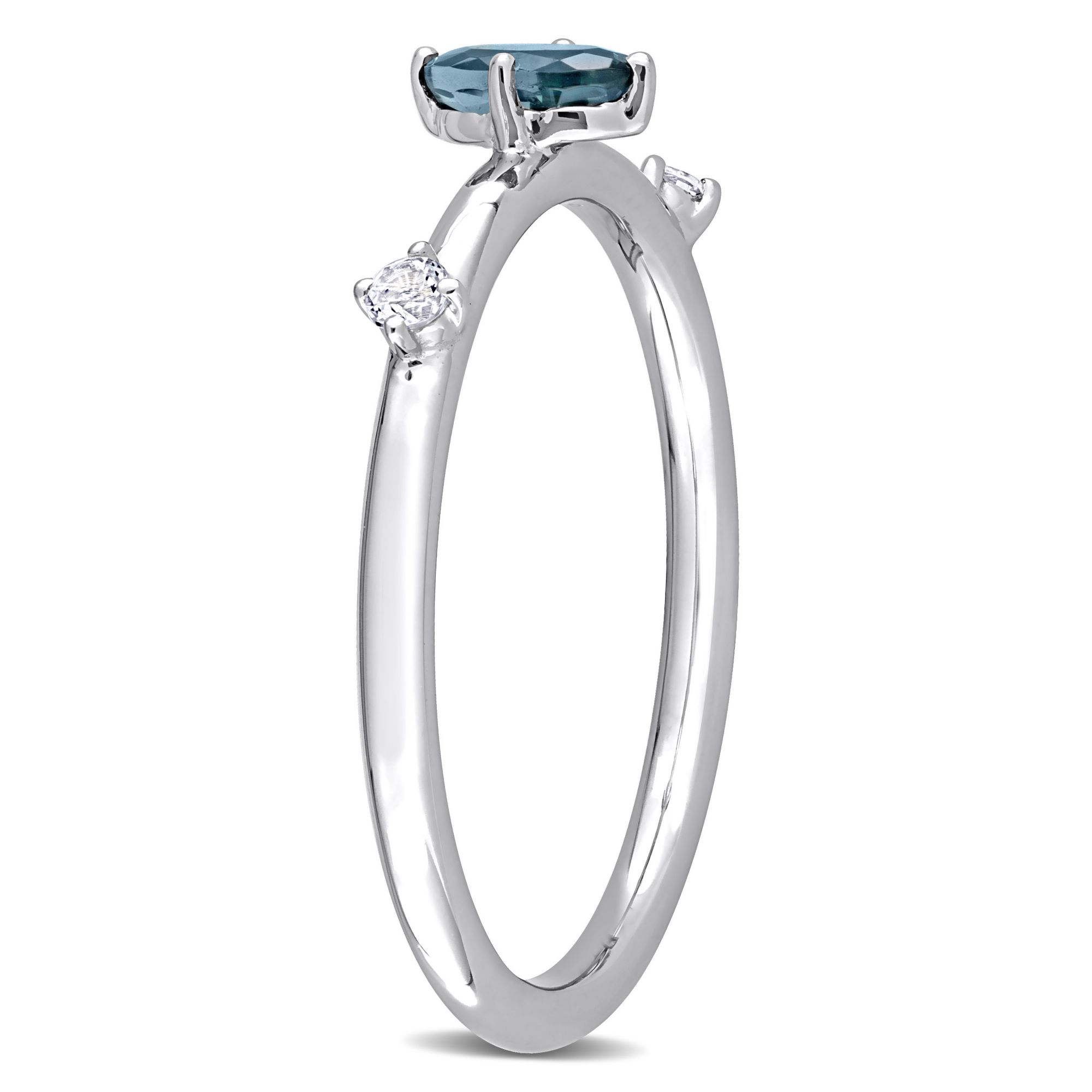 Blue topaz stackable hot sale ring white gold