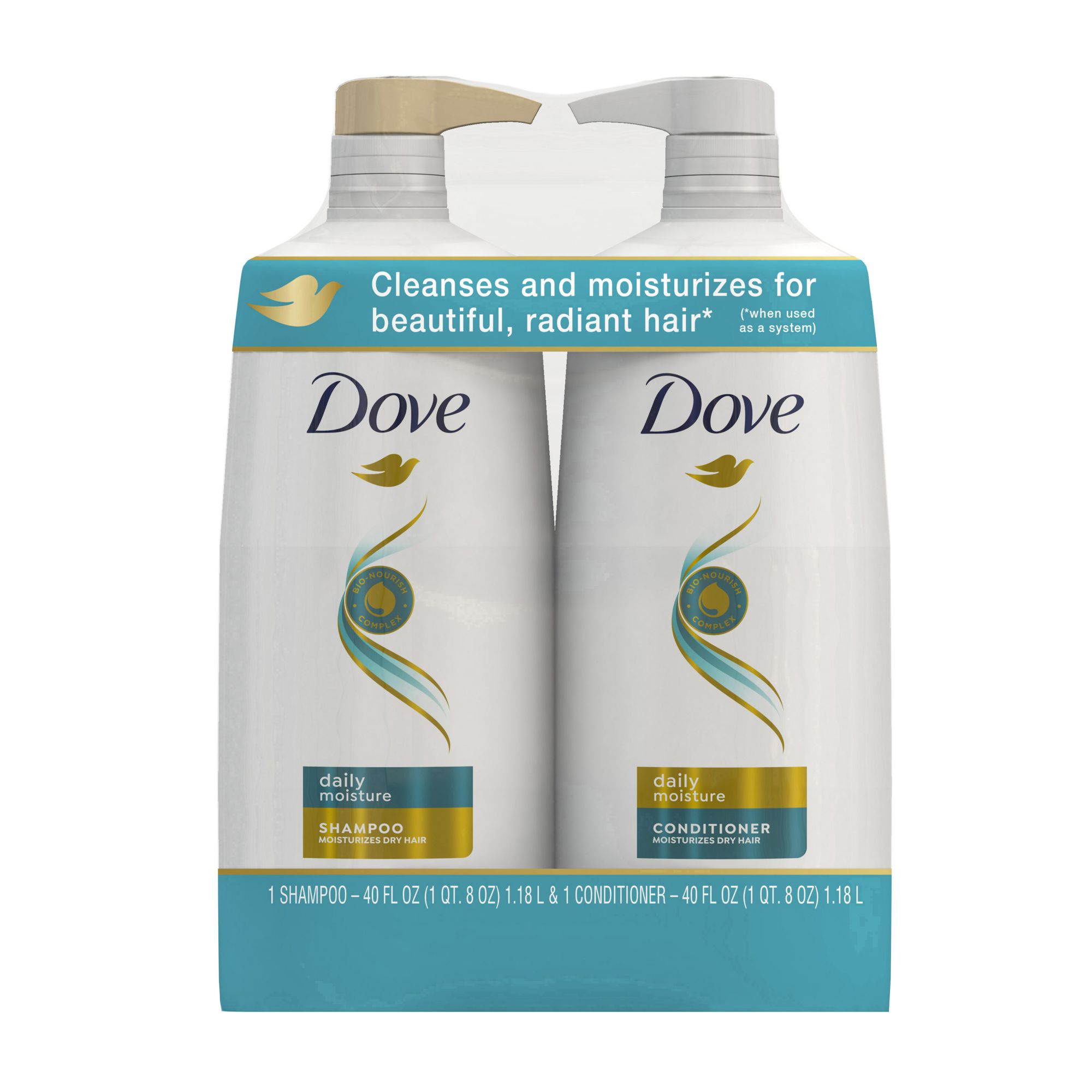 dronken Fabrikant Email Dove Moisturizing Shampoo and Conditioner with Pump Daily Moisture, 2  ct./40 oz. - BJs Wholesale Club