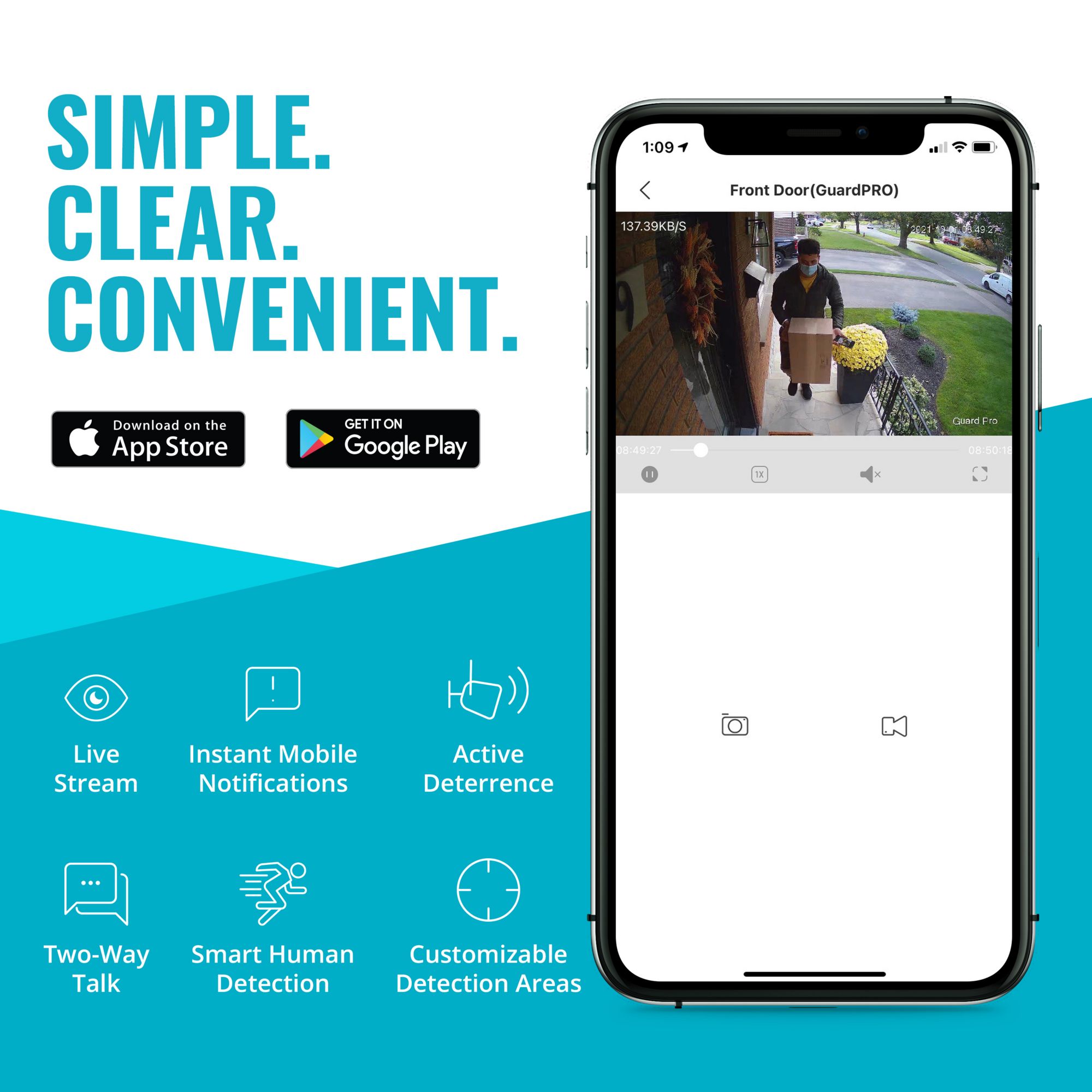 Defender Guard Pro 2K Wi-Fi Plug-in Security Camera with Color Night Vision, Smart Human Detection and Spotlight