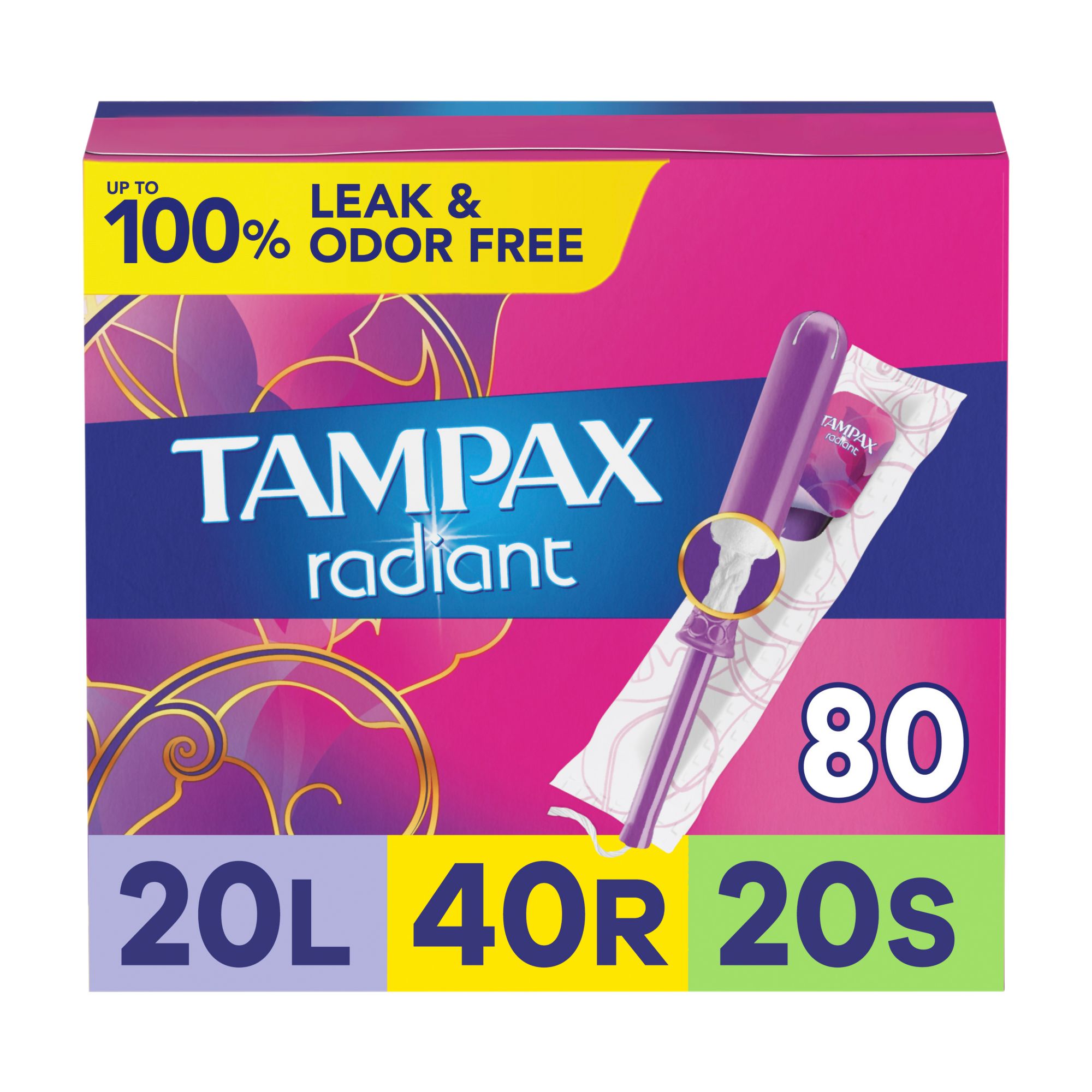 Tampax Radiant Tampons Trio Light/Regular/Super Absorbency Unscented, ct. - Wholesale Club