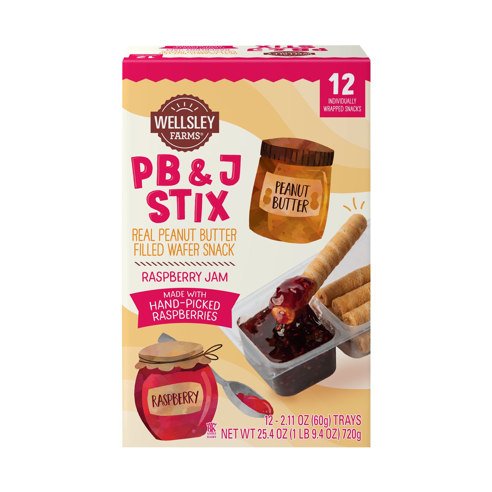 Serendippity Peanut Butter Stix with Raspberry Jam, 12 pk.