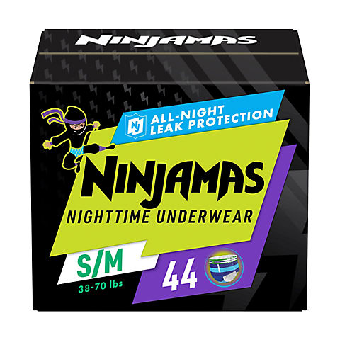 Ninjamas Nighttime Bedwetting Underwear Boy Size S/M, 44 ct.