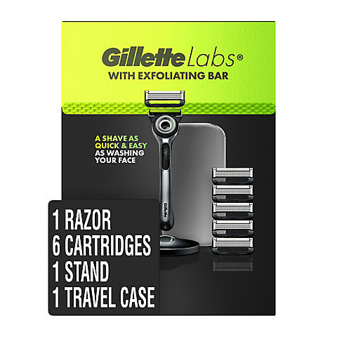 Gillette Labs with Exfoliating Bar Men's Razor with Travel Case