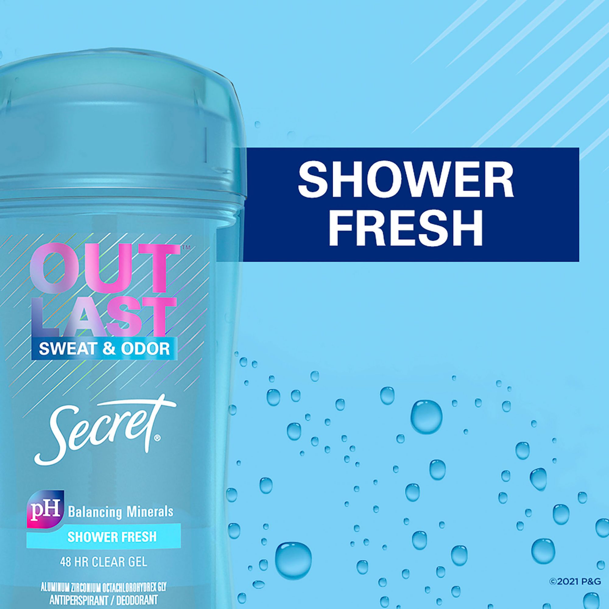 Secret Outlast Gel Deodorant, Shower Fresh Scent, 4 pk