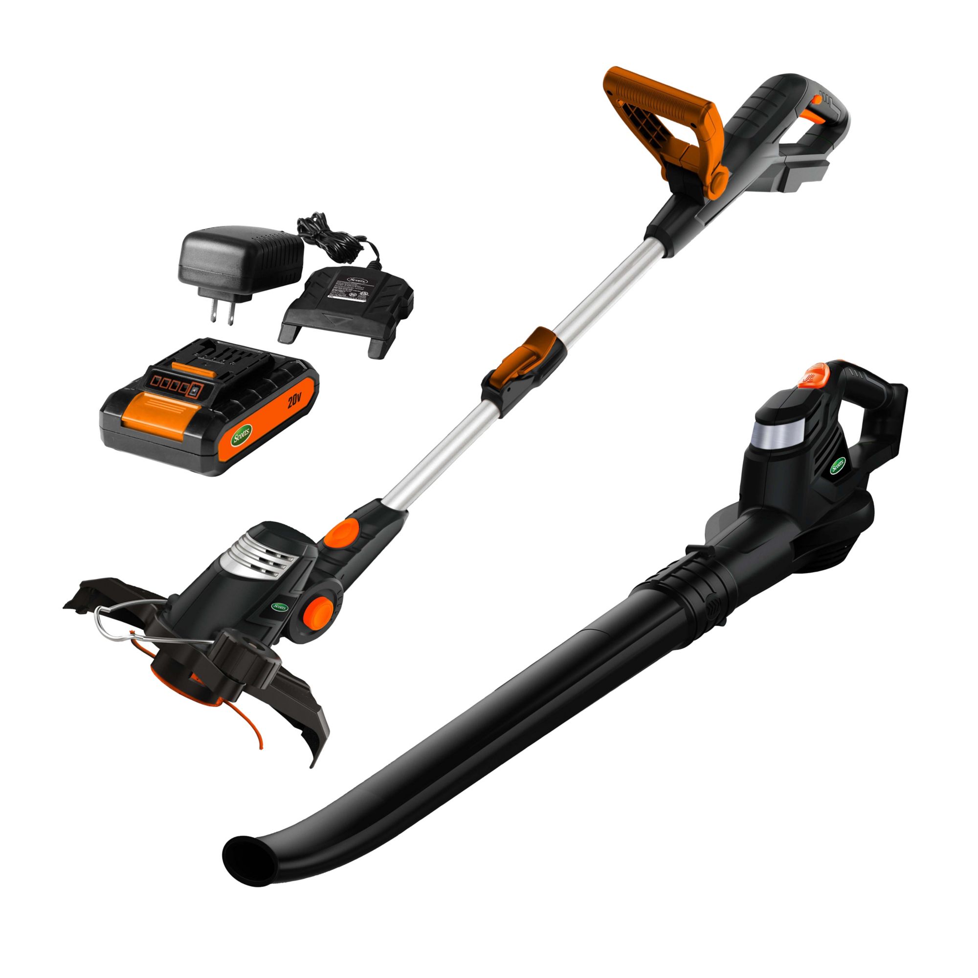 20V MAX Cordless Battery Powered String Trimmer & Leaf Blower Combo Kit  with (1) 1.5 Ah Battery and Charger