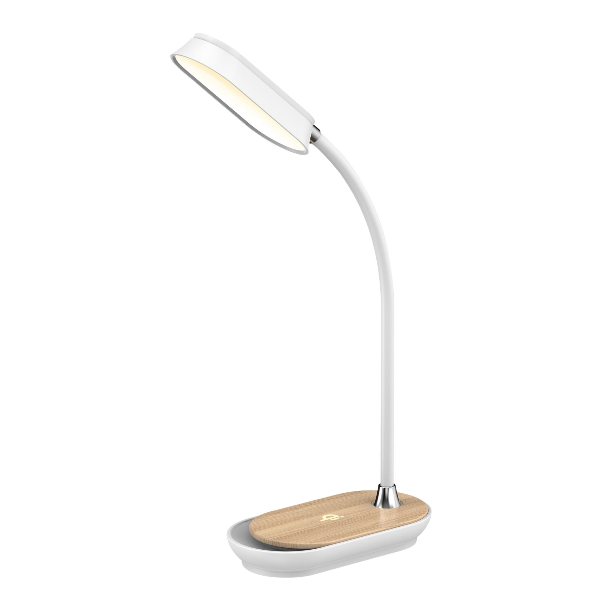 Style Selections White Wireless desk lamp 18.9-in Adjustable White Desk  Lamp with Shade
