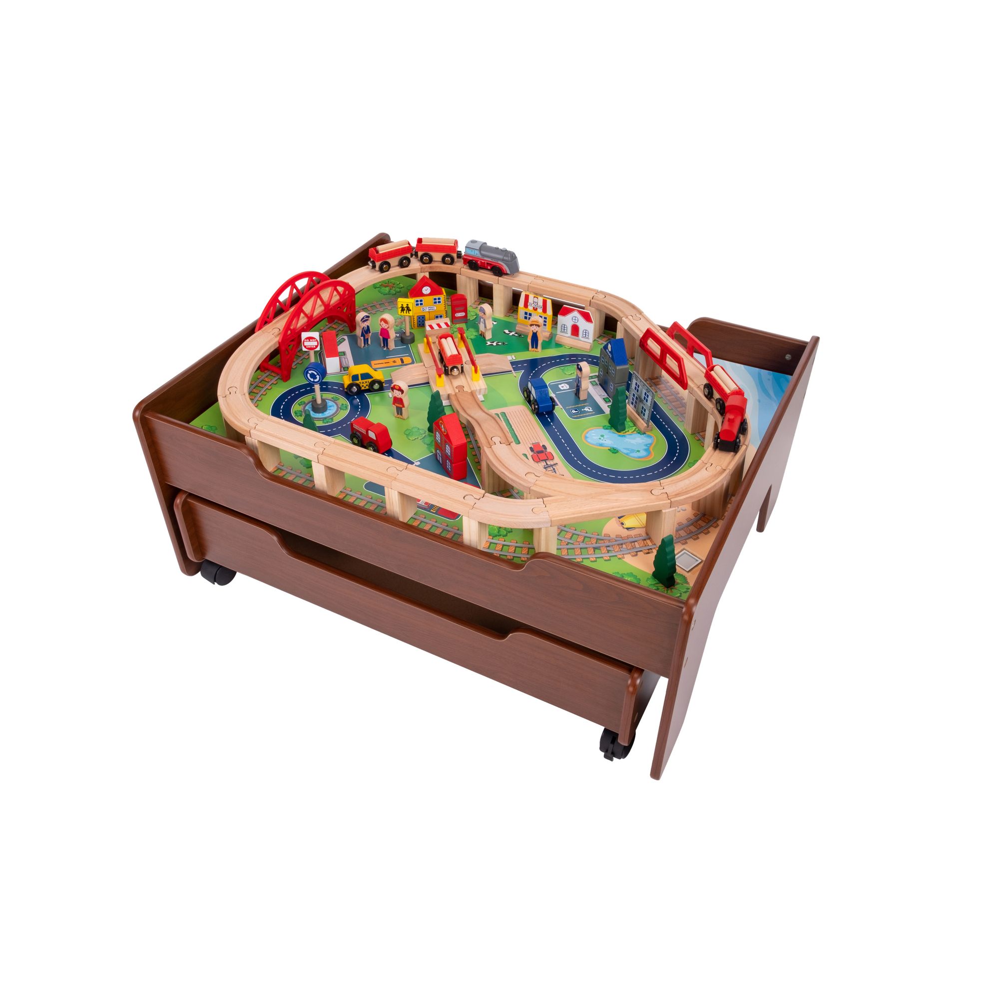 Solid wood store train table