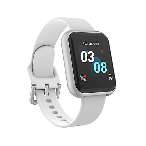 iTouch Air 3 Smartwatch Fitness Tracker, 35mm - Silver Case with White Strap