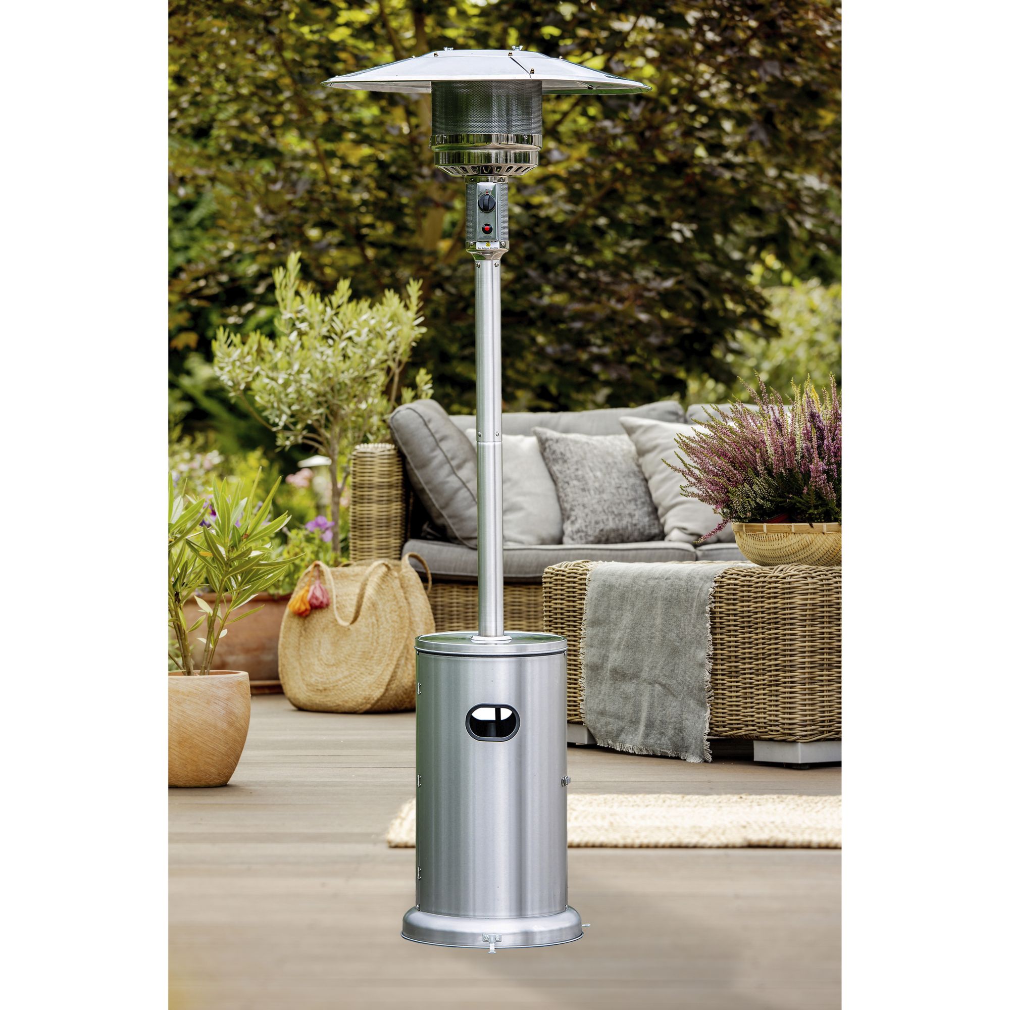 SYNGAR 46,000 BTU Outdoor Propane Patio Heater with Wheels for