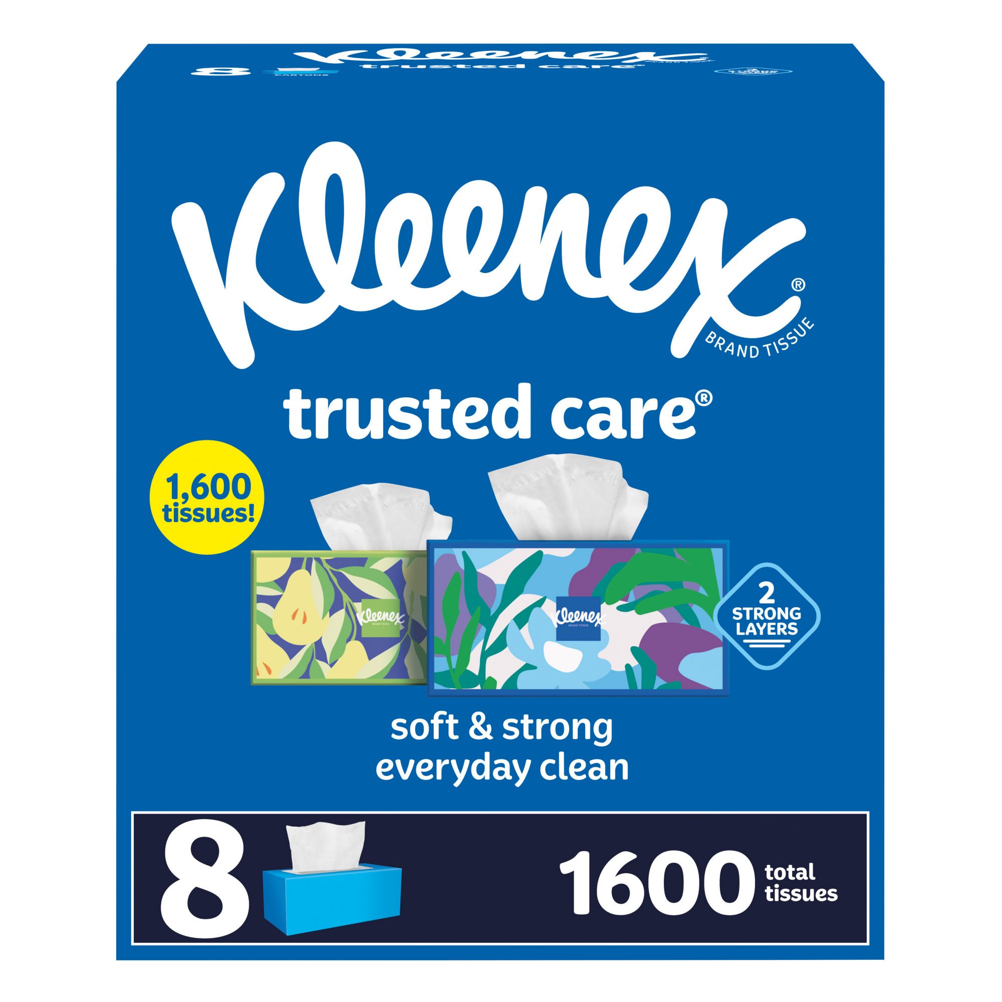 Kleenex 2 Ply Facial Tissue Flat 100 Tissues Per Box Pack Of 5