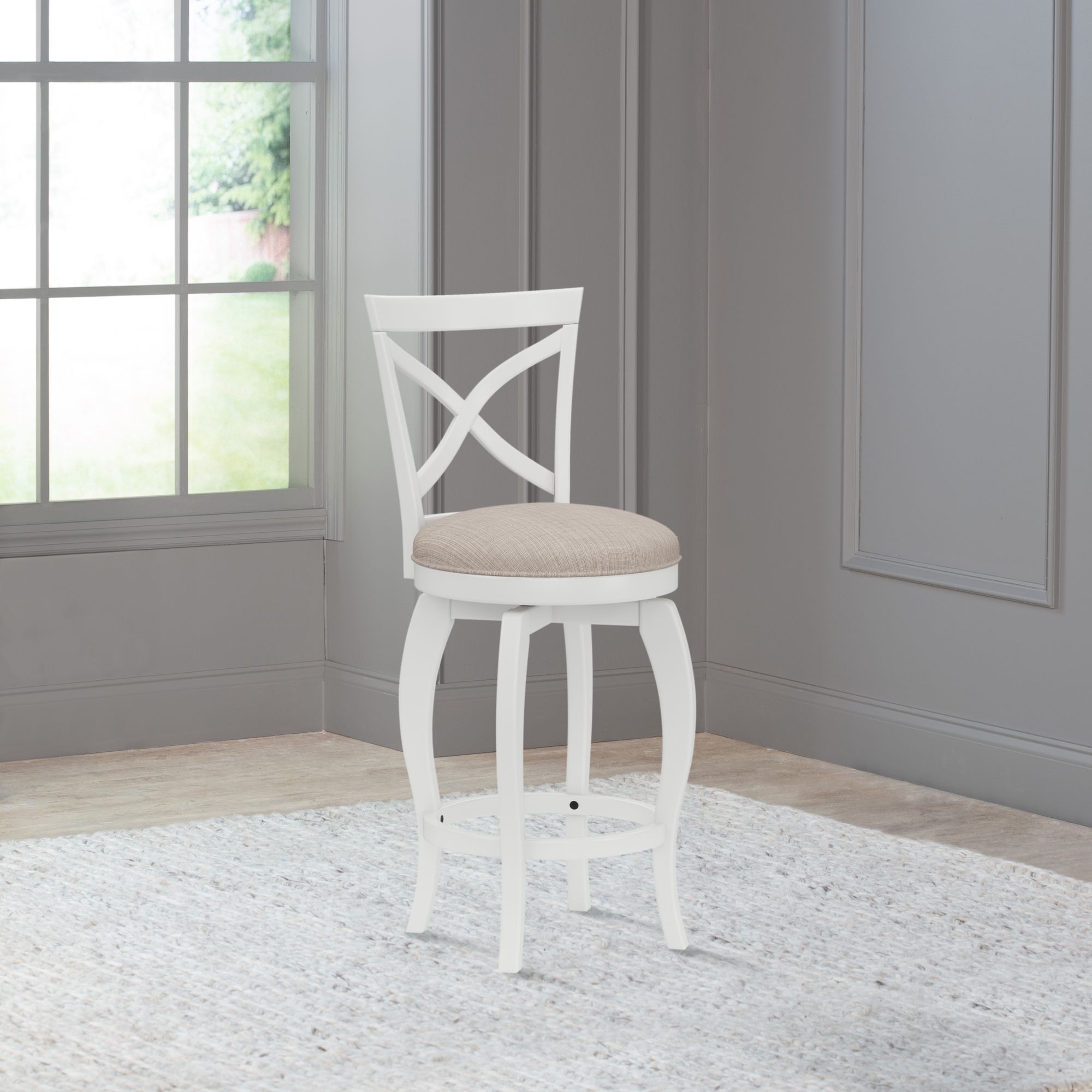 White wooden stool discount chair