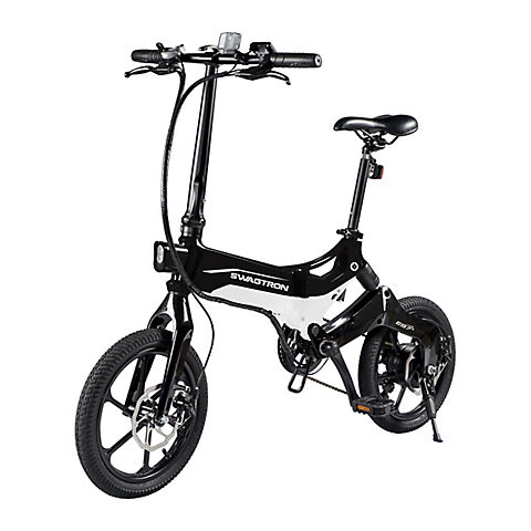 Swagtron EB7 Elite Plus 7-Speed Aluminium Alloy Folding E-Bike - Black