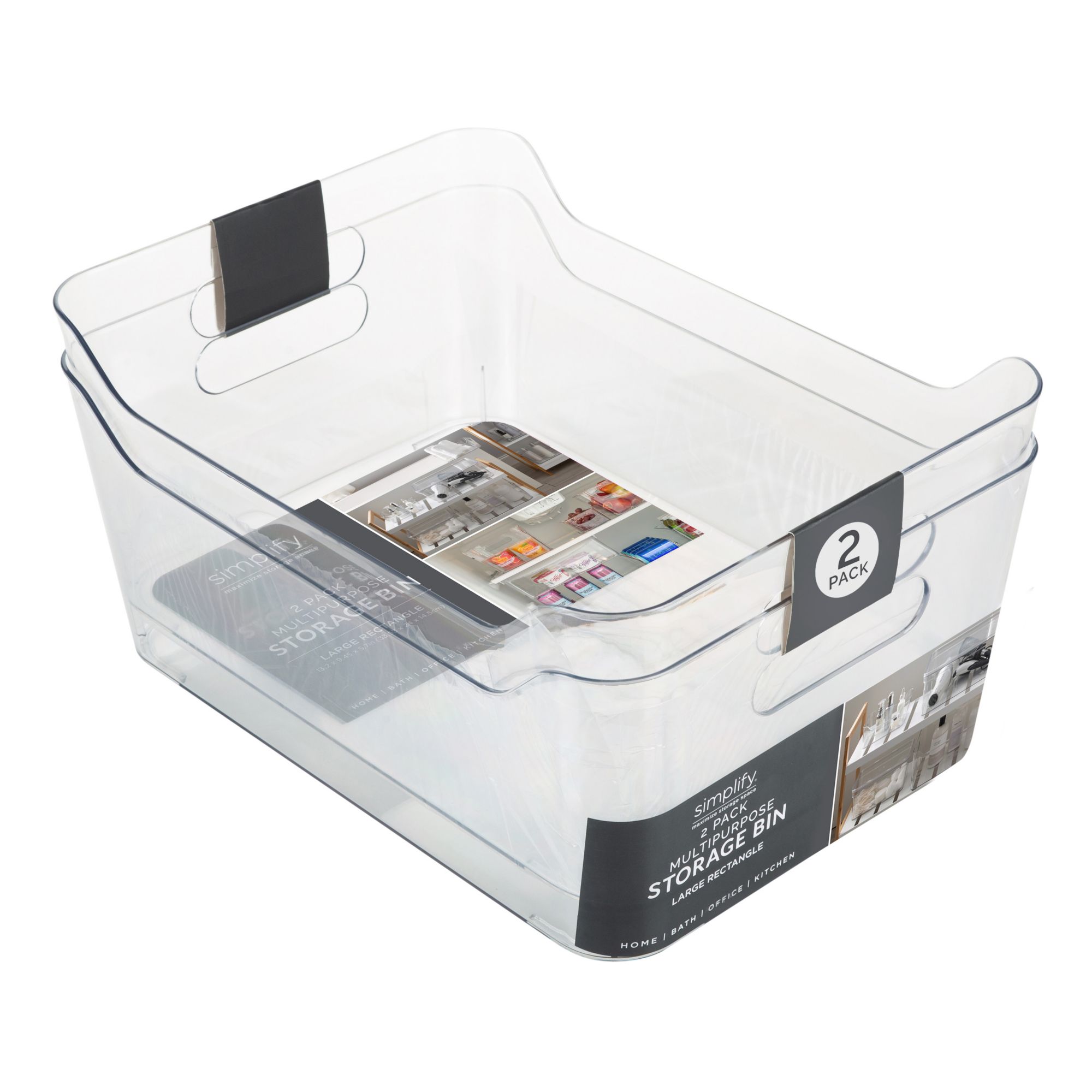 Simplify Large Clear Storage Bins 2 Pk.