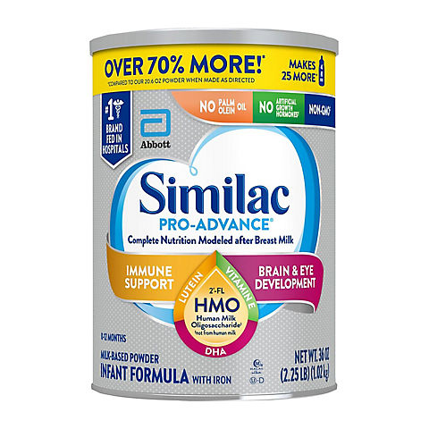 Similac Pro-Advance Infant Formula with Iron Can, 3 ct./36 oz.