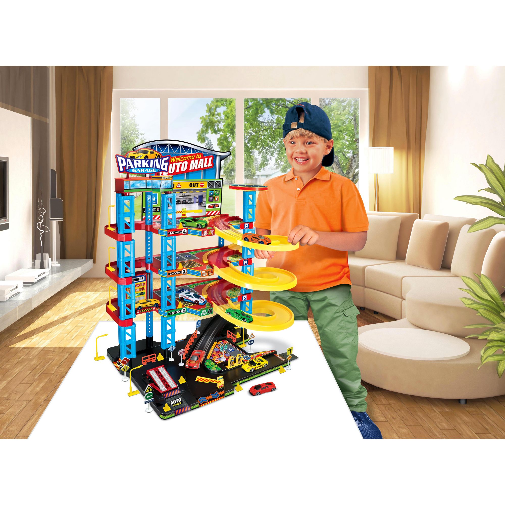 Express Wheels 107-Pc. 4 Story Parking Garage