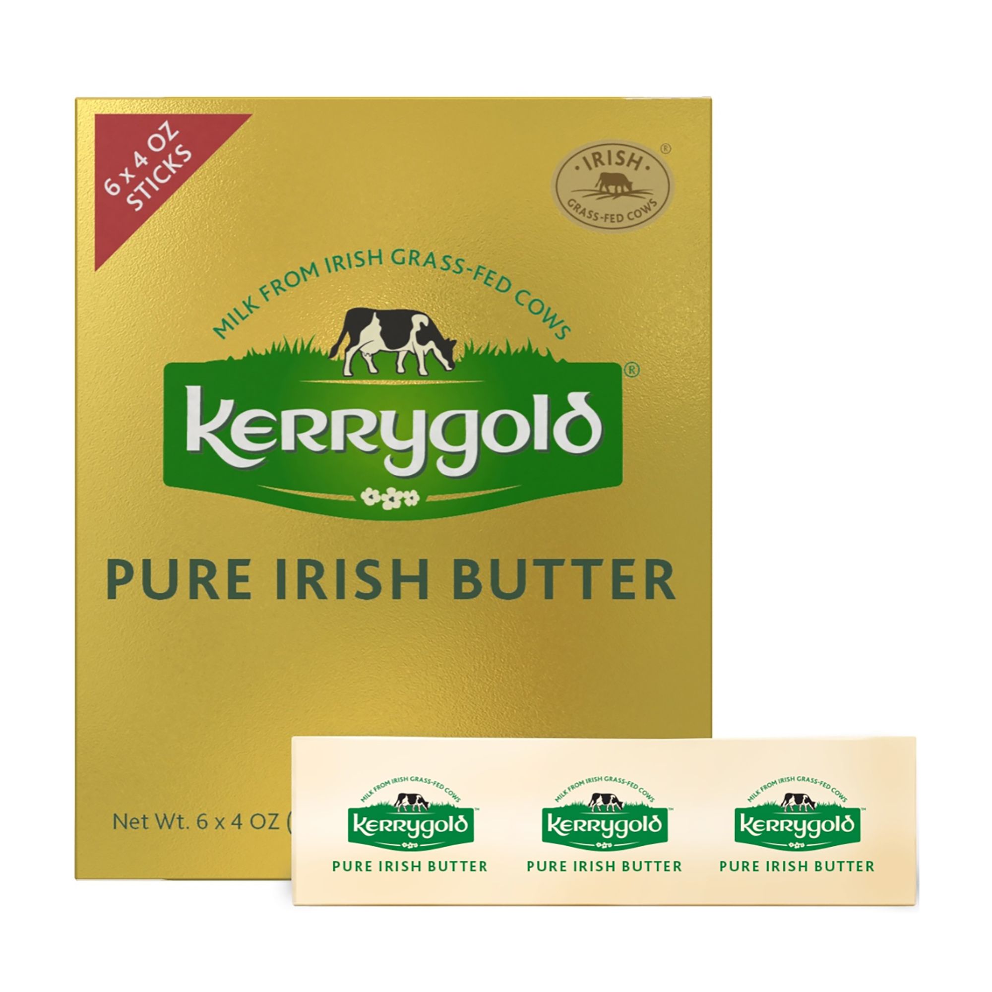 Kerrygold Grass Fed Pure Irish Butter Variety Pack - 4 Salted (8 ounce) and  4 Un