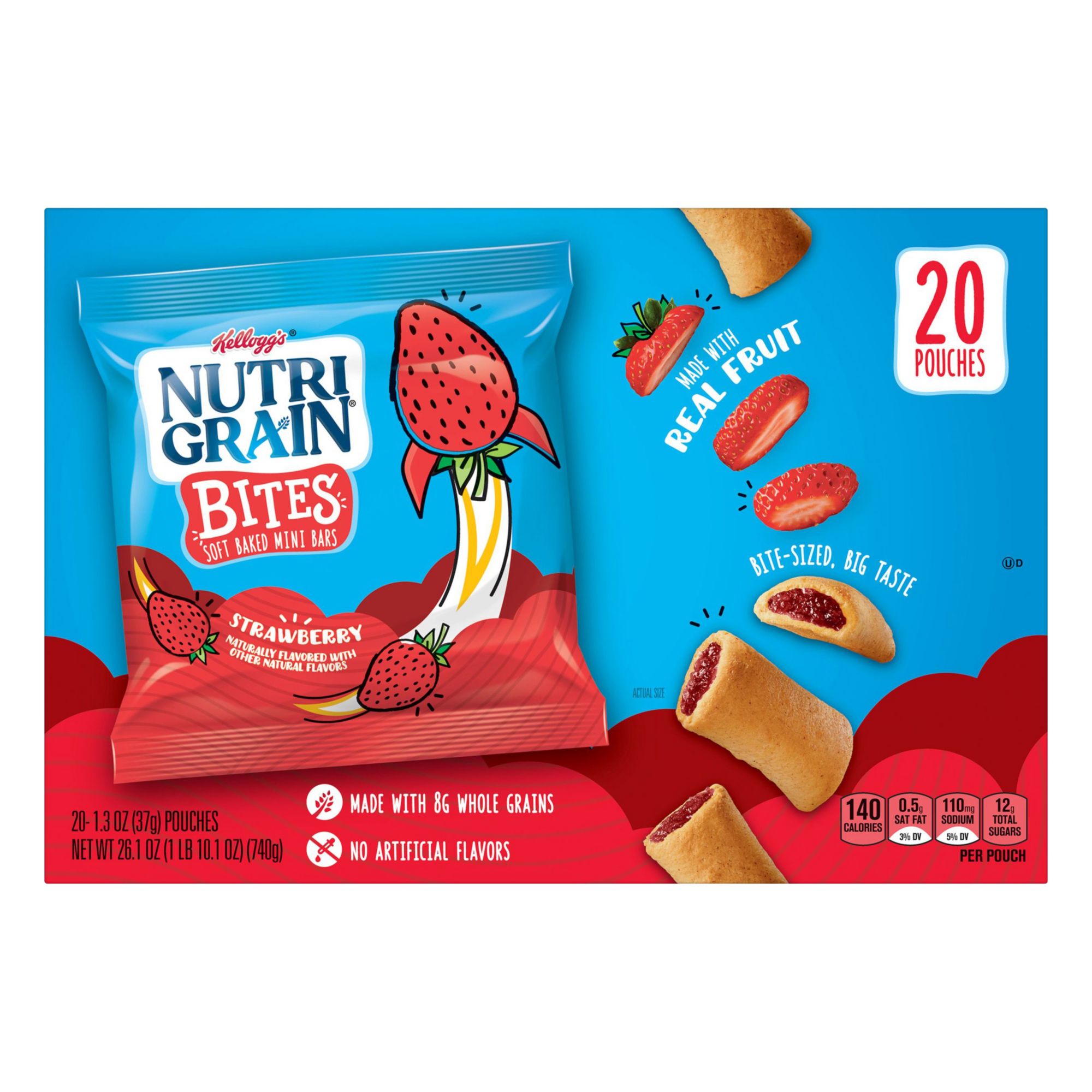 Nutri-Grain Bites Mini Breakfast Bars Snack Packs, 20 pk.