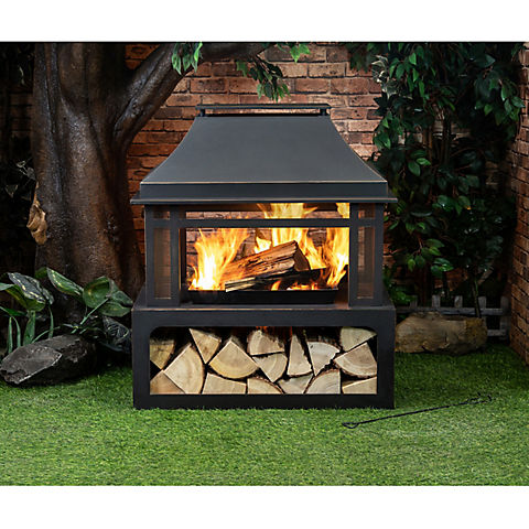 Berkley Jensen Wood Outdoor Fire Place - Black