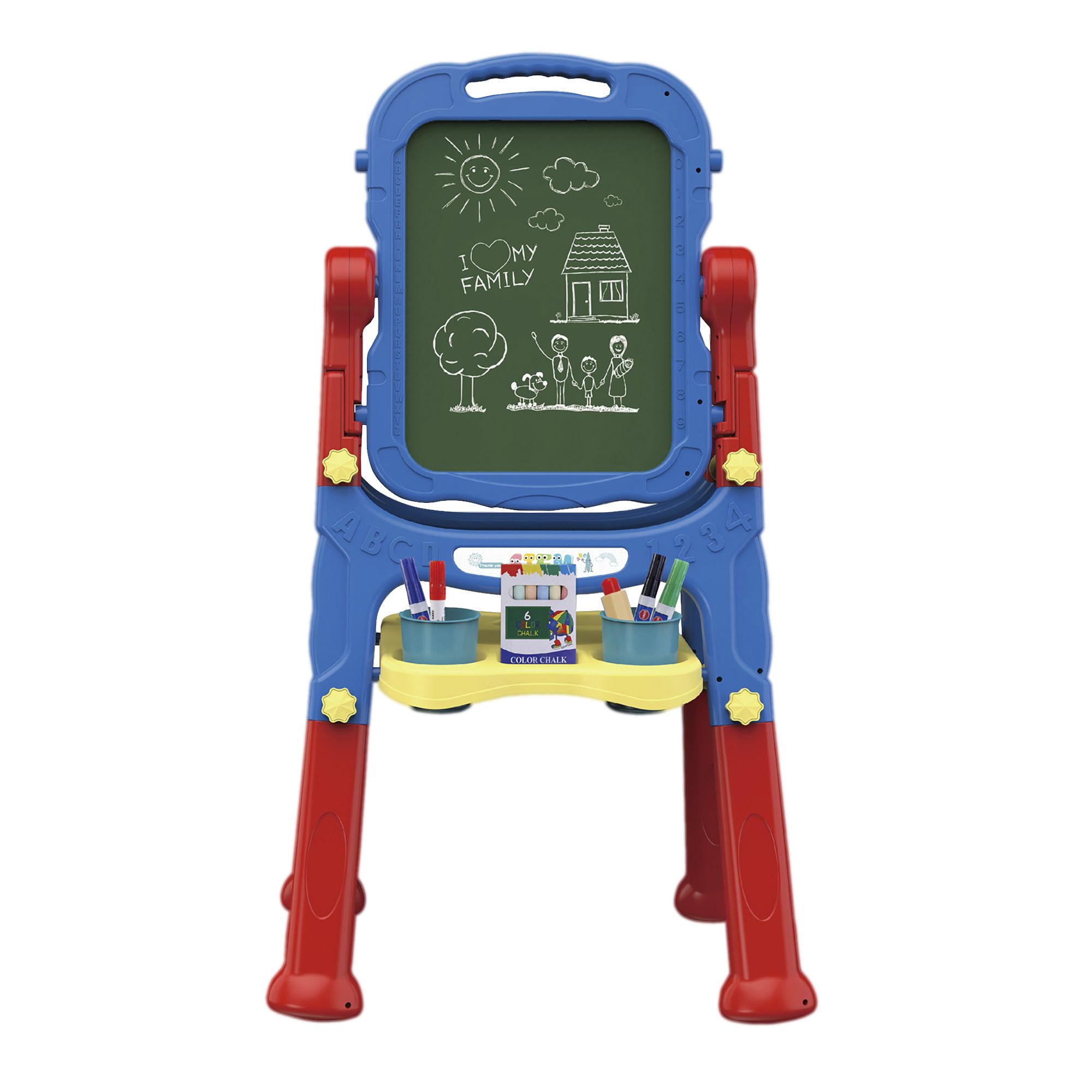 PicassoTiles All-In-One Kids Art Easel Drawing Board, Chalkboard & Whiteboard with Art Accessories