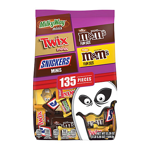 M&M'S, Snickers, Twix & Milky Way Halloween Candy Variety Pack, 135 ct.