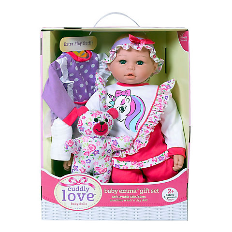 Baby Emma 18" Soft Cuddly Doll and Fashion Playset